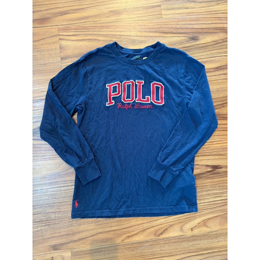 Boys blue Polo Ralph Lauren long-sleeve crewneck shirt sz 10-12